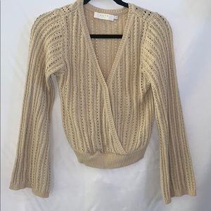 ASTR the label beige cardigan button top